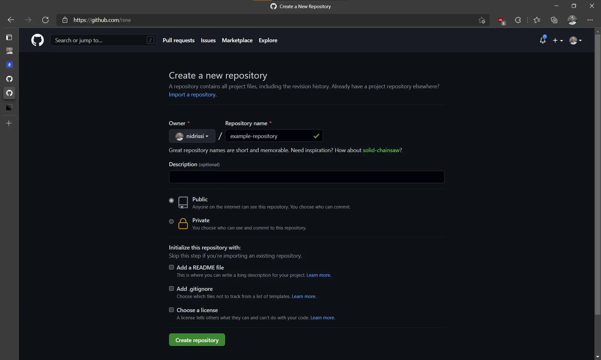 Creating a repository on GitHub