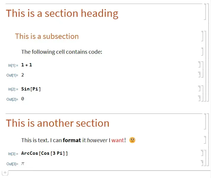 A screenshot of the user interface of Mathematica