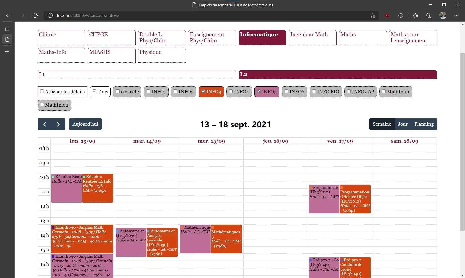First screenshot of the application