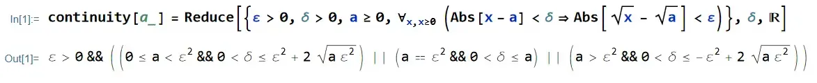 Finding delta for a fixed a